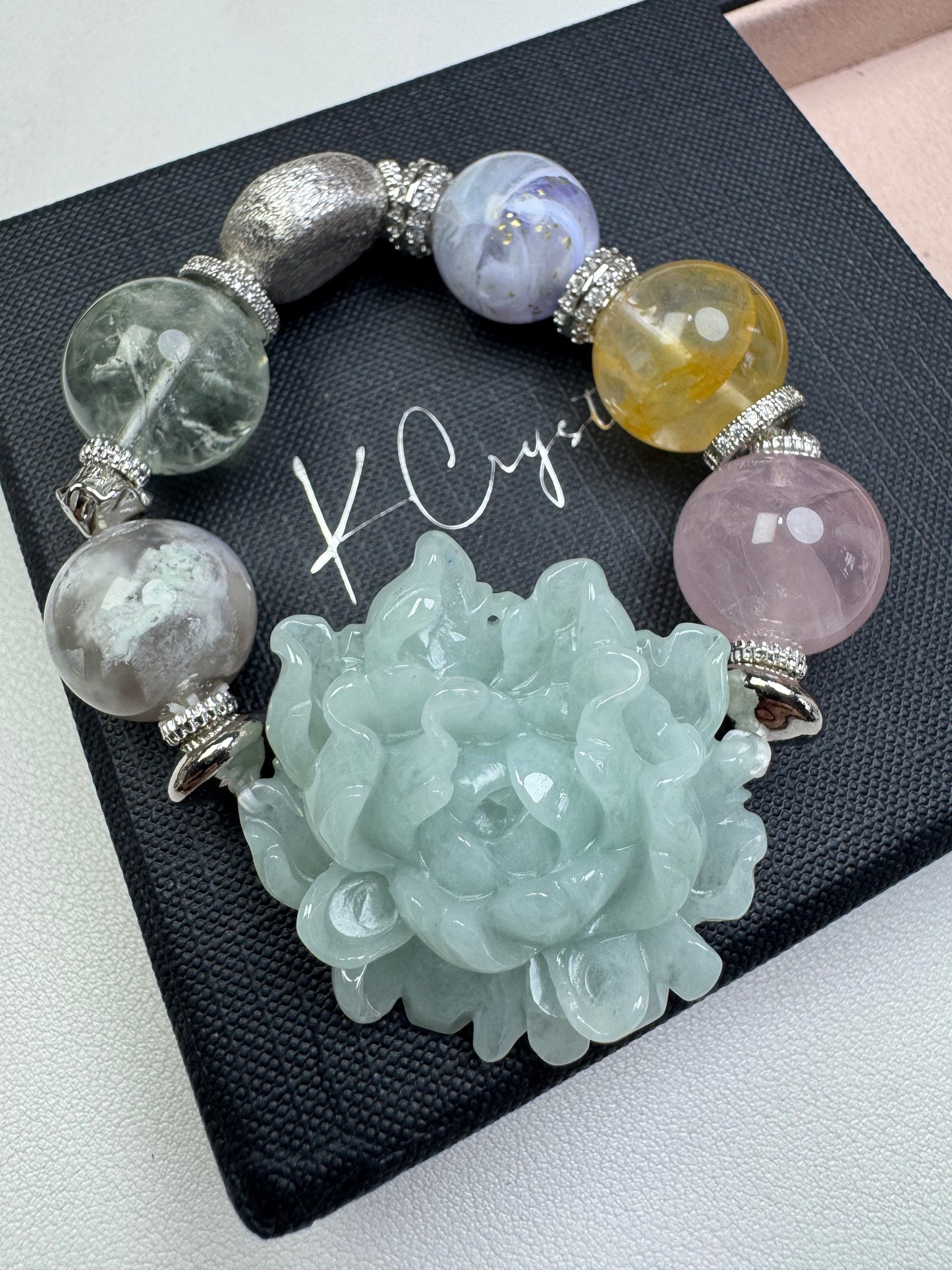 Blushing Peony Jadeite Bracelet