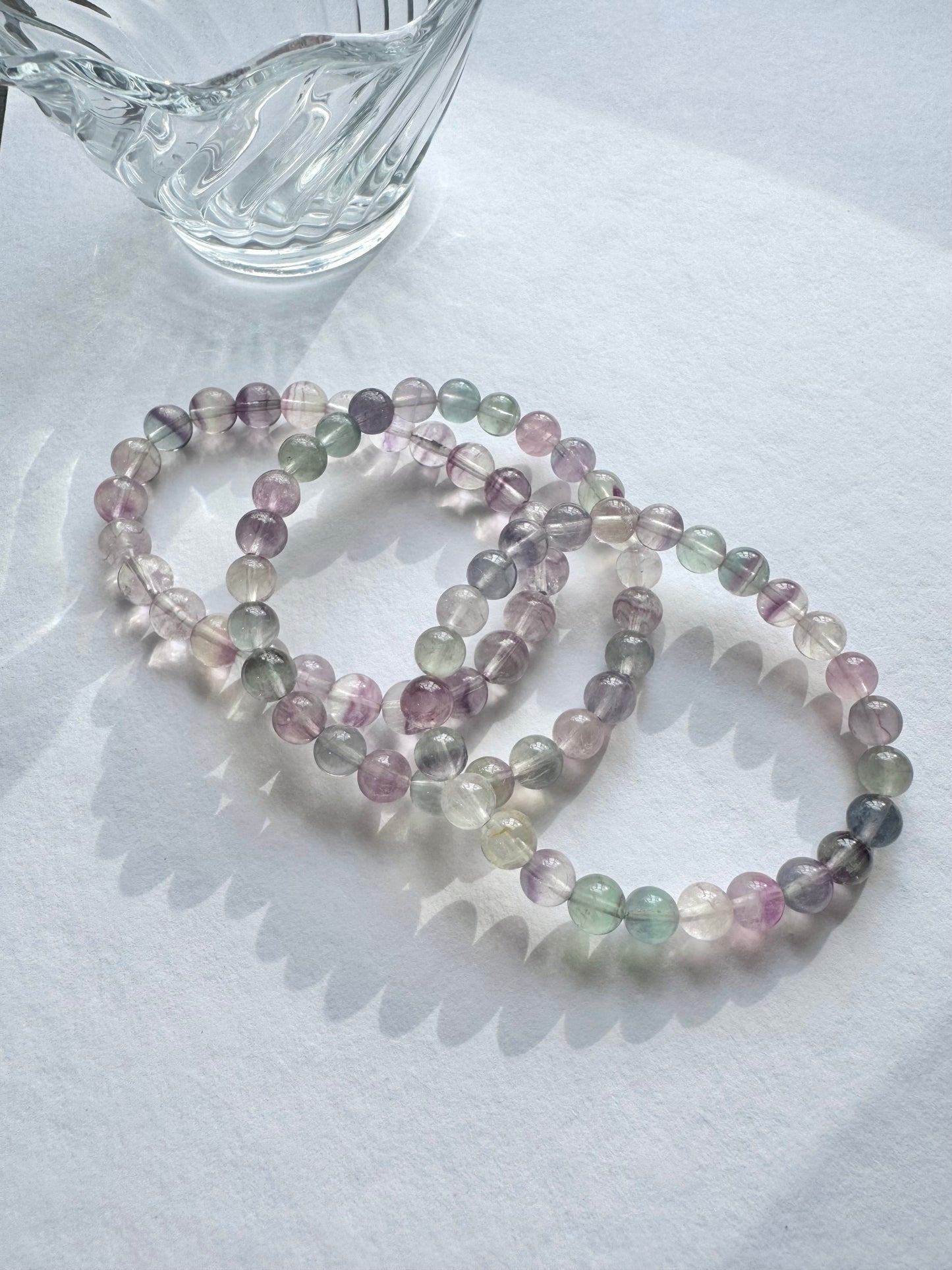 Enhance your mental clarity and creativity with our vibrant rainbow fluorite crystal bracelet