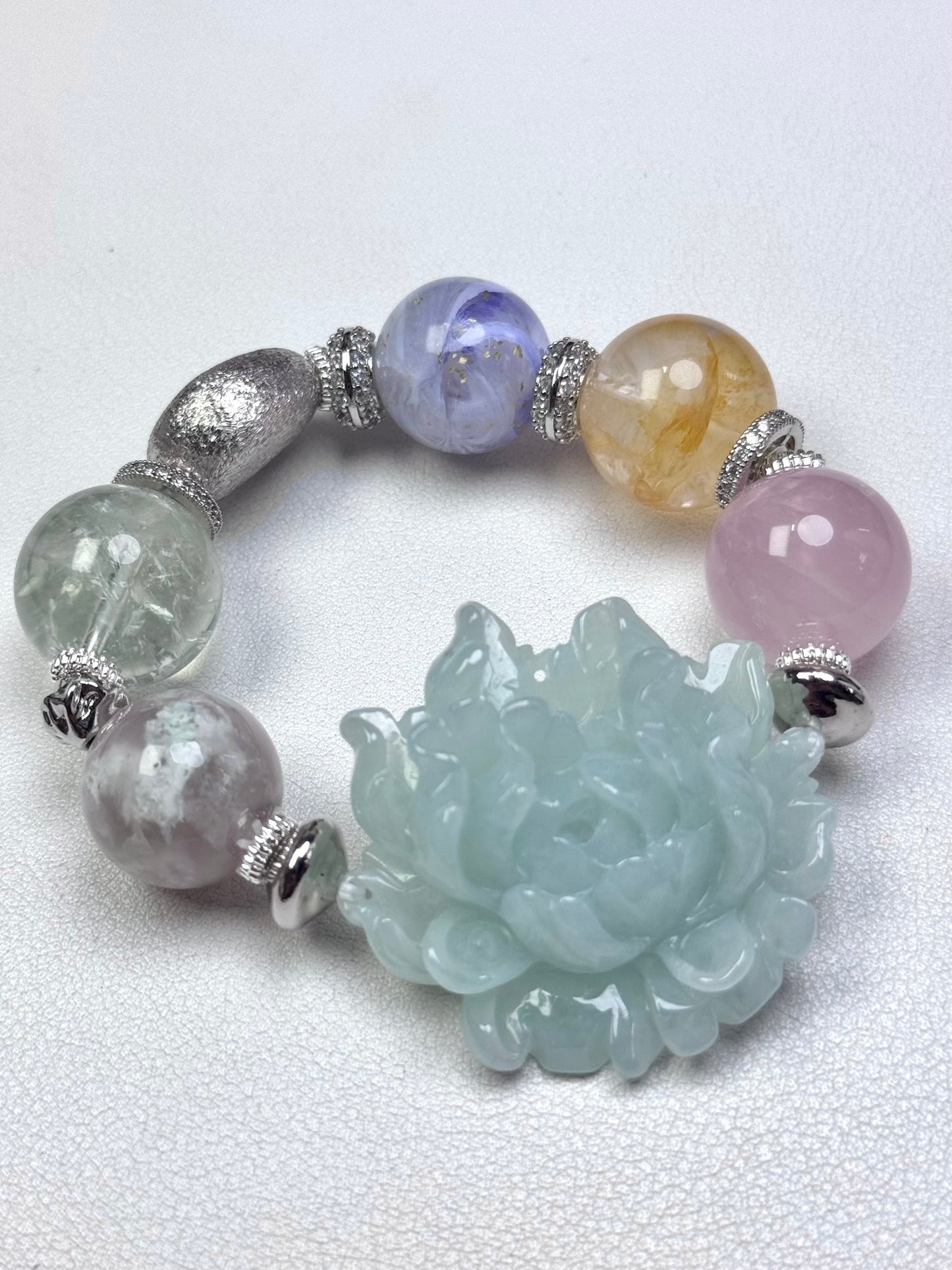 Blushing Peony Jadeite Bracelet