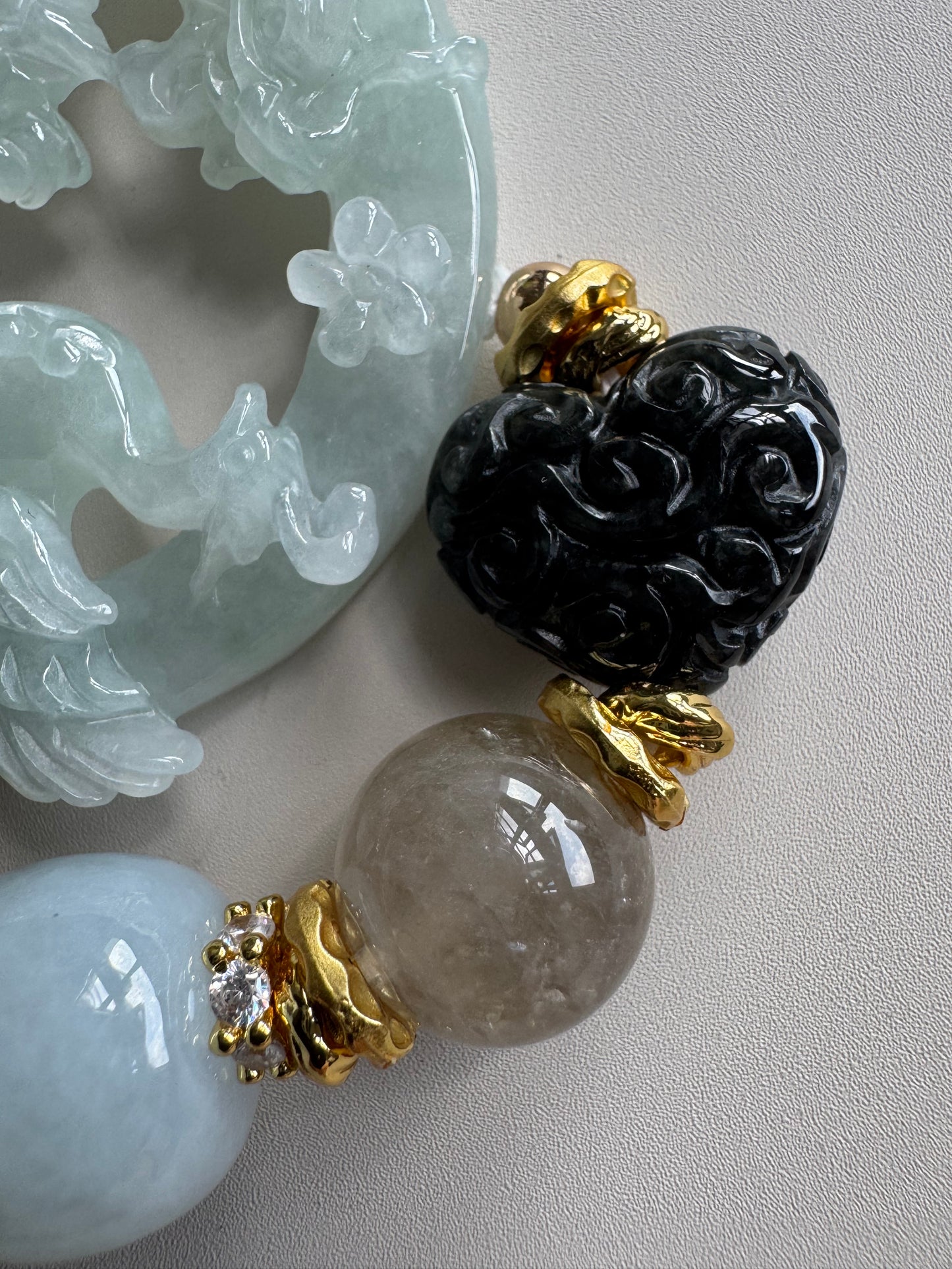 Jadeite Dragon and Phoenix