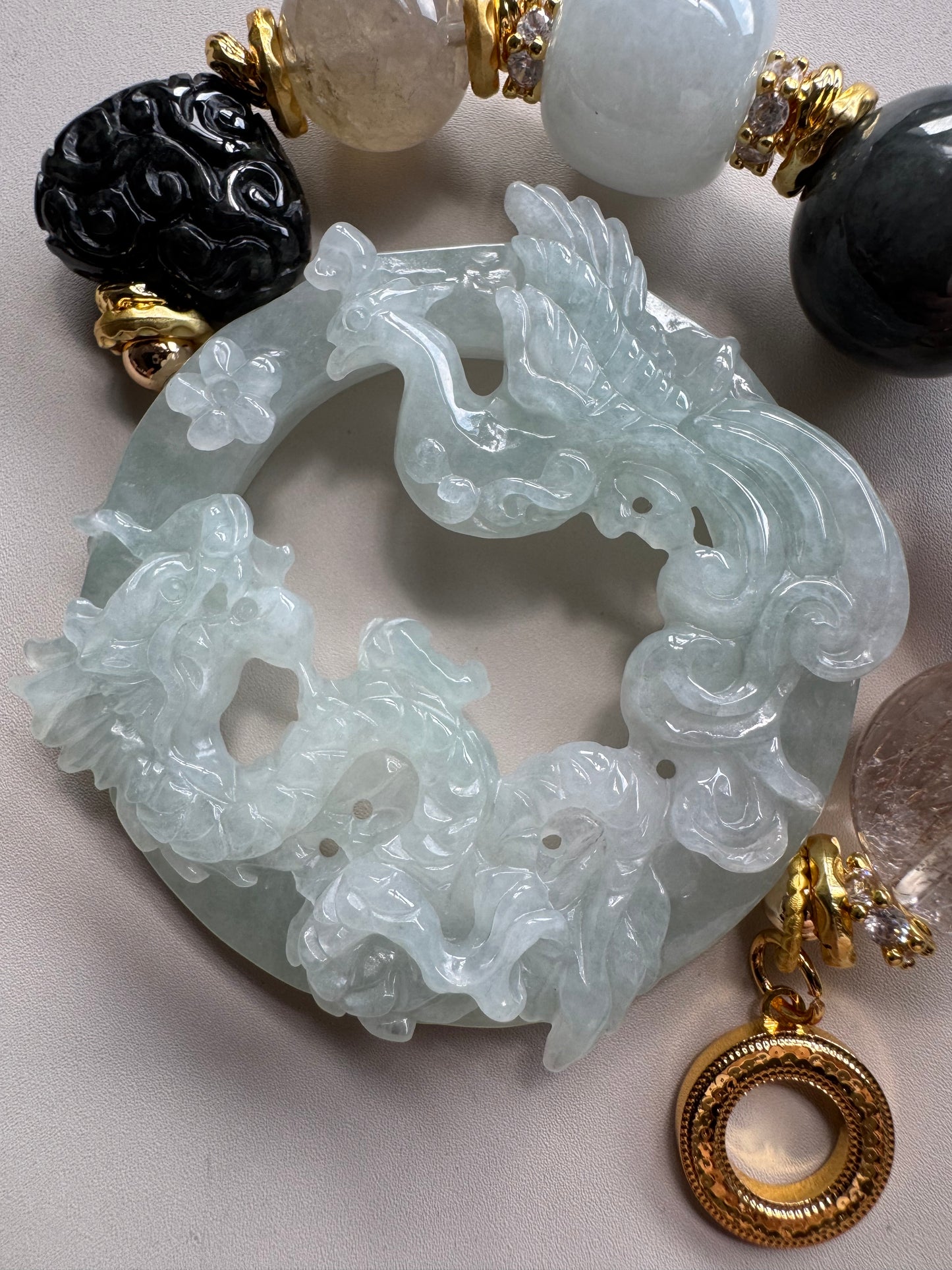 Jadeite Dragon and Phoenix