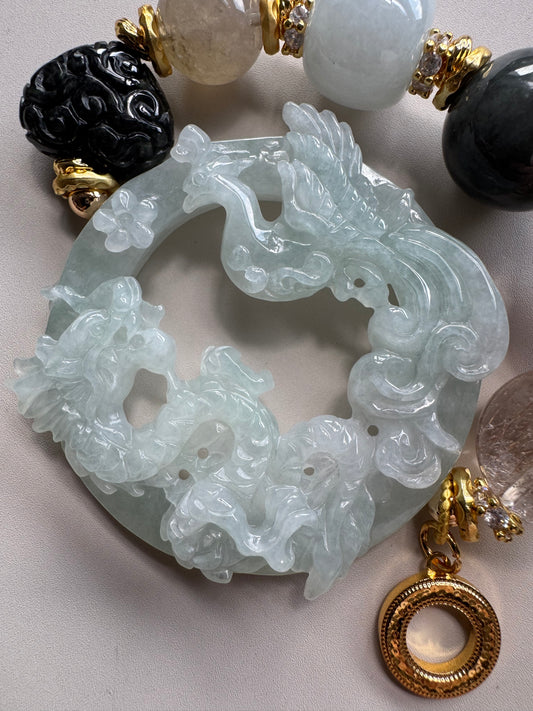 Jadeite Dragon and Phoenix