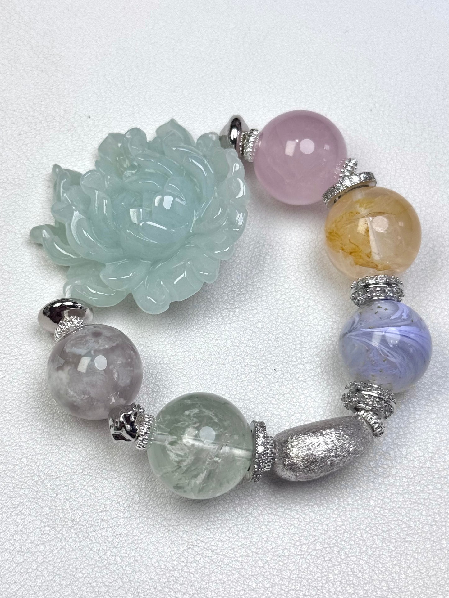 Blushing Peony Jadeite Bracelet
