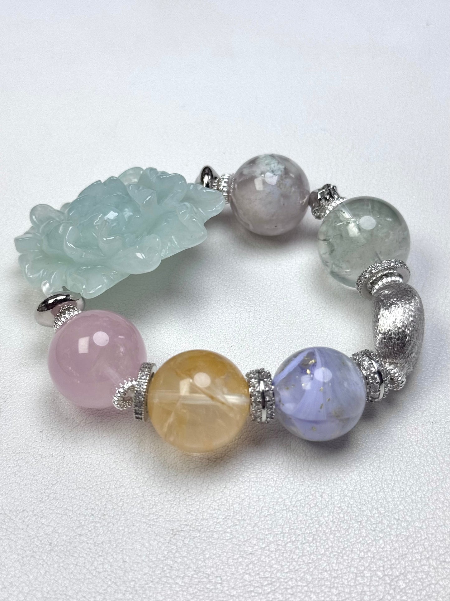 Blushing Peony Jadeite Bracelet